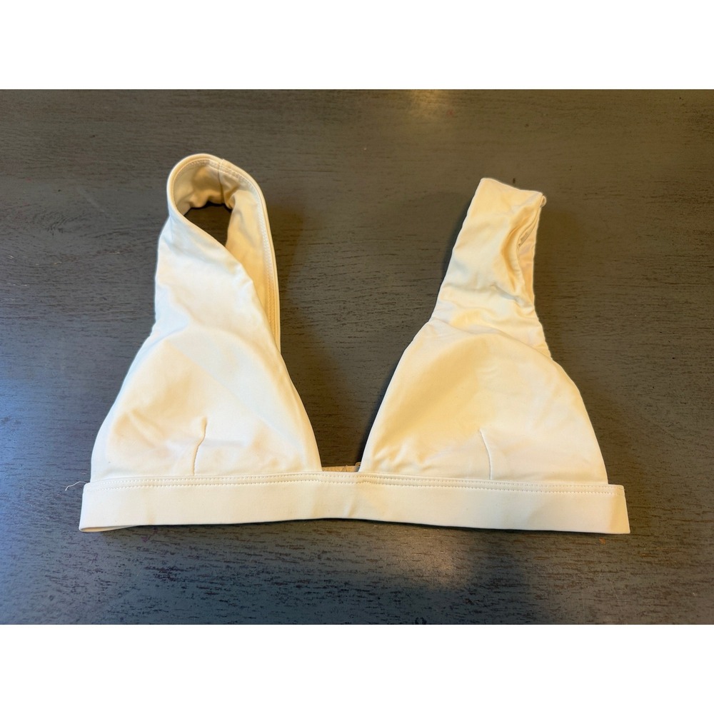 Summersalt The Deep Dive Bikini Top Cream Ivory Size 4 Plunge V-Neck Clasp Back